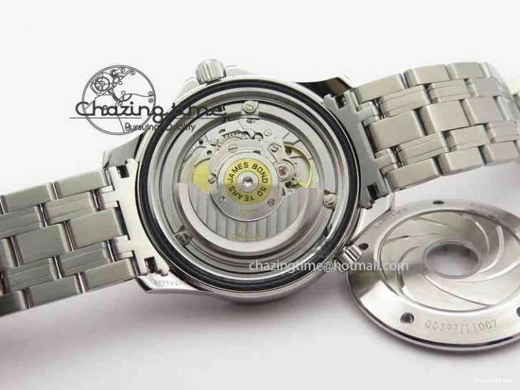 0123 Seamaster 300M 007 SS MK 1:1 Best Edition Black 007 Dial Ceramic Bezel On SS Bracelet A EasyCare 8178